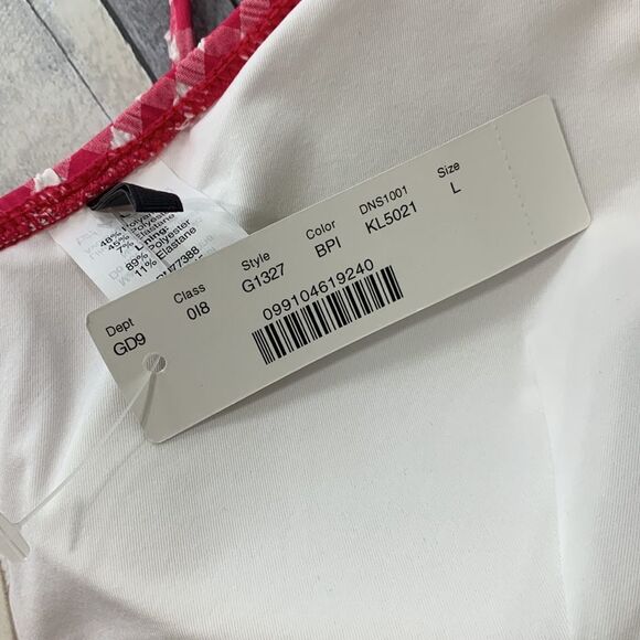 Loft Gingham Bikini Top Sz L Pink &‎ White NWT - Picture 7 of 7